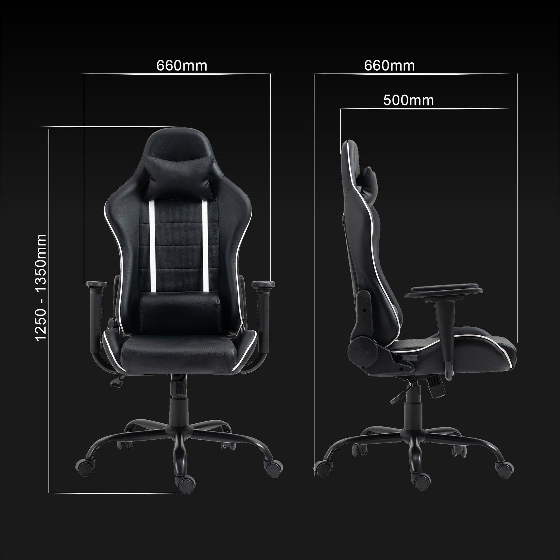 HD8000 Series Gaming Chair With Massage Lumbar Pillow – Hdcanada ...